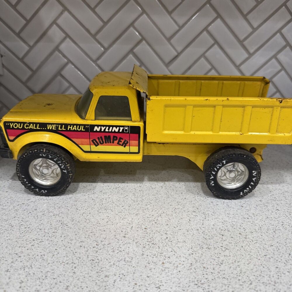 Vtg Nylint Dumper Ford Dump Truck “You Call… We’ll Haul” Pressed Steel - Nice